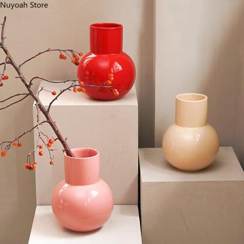 Simple Ceramic Vase Home Decoration Creative Dried Flower Flower Arrangement Accessories Nordic Living Room Hydroponic Vase