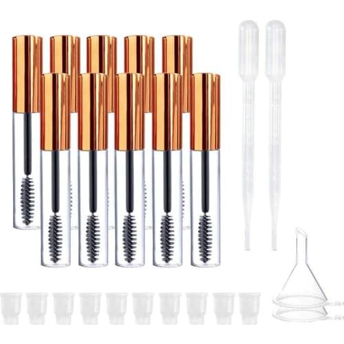 20Pcs 6 Color 10 ml Empty Mascara Tube Refillable Eyelash Wand Tube Plastic Eyelash Cream Container Bottle For DIY Make Up Tool