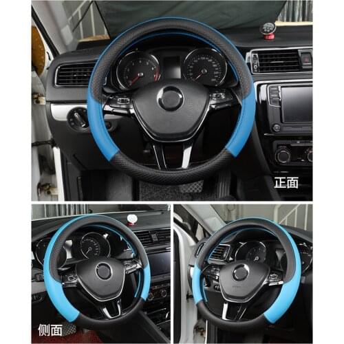 Universal round Car Steering Wheel Cover Skidproof Auto Steering- Wheel Cover Anti-Slip Breathable Embossing Leather Car-styling