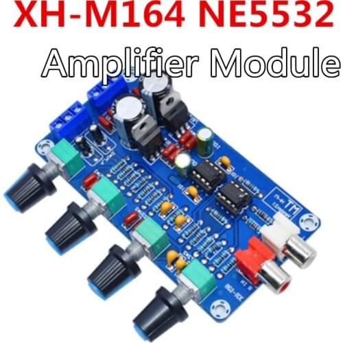 XH-M164 NE5532 Stereo Pre-amp Preamplifier Tone Board Audio 4 Channels Amplifier Module 4CH CH Control Circuit Telephone Preamp