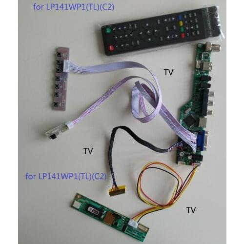 LCD LED AUDIOAV TV USB VGA Controller driver Board cable For LP141WP1(TL)(C2) 1440X900 14.1" display panel monitor