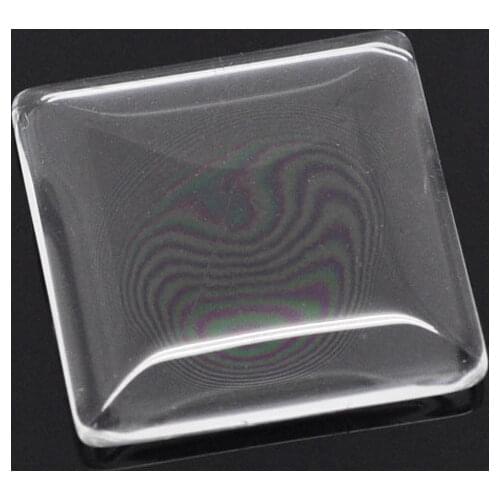 10 Transparent Clear Square Cabochon Glass Dome Tile Seals 25mm For Photo Craft Jewelry Make Epoxy Domes