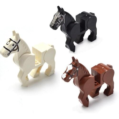 10Pcs 6CM Knight Horse Building Blocks Bricks Action Figures Building Blocks Set City Building Accessorie Toys for Children