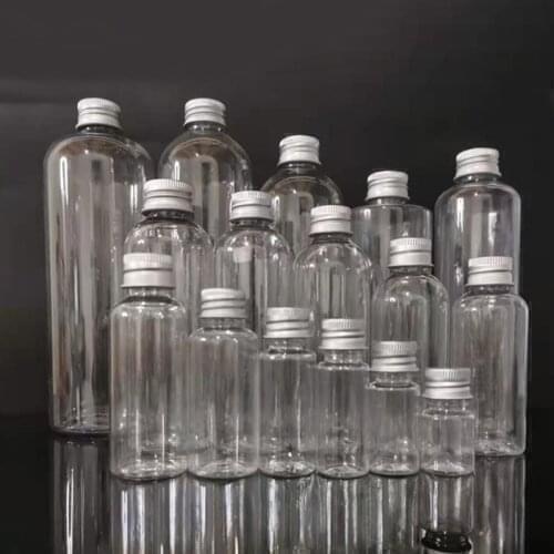 10Pcs Plastic Empty Storage Container Packing Bottles Aluminum Screw Cap Portable Transparent Cosmetic Sample Refillable Vial