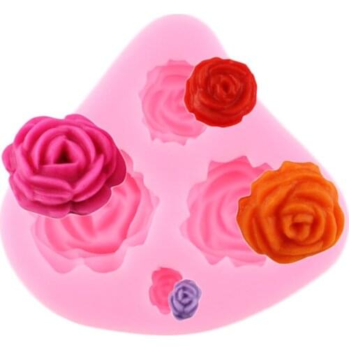 3D Rose Flower Silicone Molds Wedding Cupcake Topper Fondant Cake Decorating Tools Polymer Clay Candy Chocolate Gumpaste Moulds