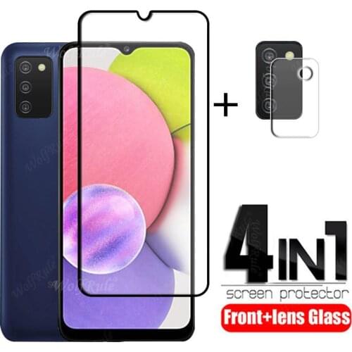 4-in-1 For Samsung Galaxy A03S Glass For Samsung A03S Tempered Glass HD Screen Protector For Samsung A51 A72 A52 A03S Lens Glass
