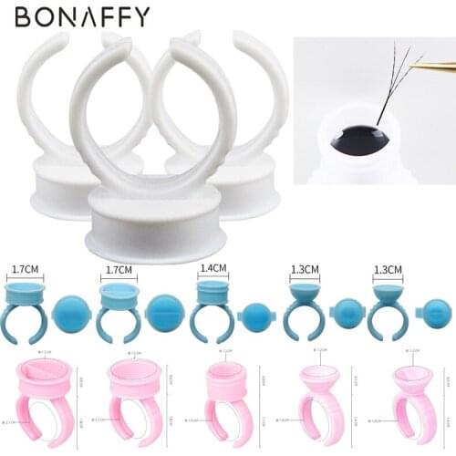 500Pcs Disposable Eyelash Extension Glue Rings Makeup Tools Eyelash Extension Glue Holder glue divider container Tattoo Pigment