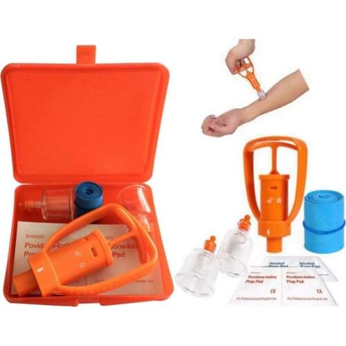 60%HOT 1 Set Camping Survival Snake Bee Bite Safety Venom Extractor Pump First Aid Kit