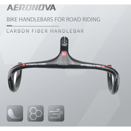AERONOVA Bicycle Road Handlebar/Bent Bar Carbon Handlebar 401 - 500mm Carbon Road Handlebar Integrated Carbon Handle Bars