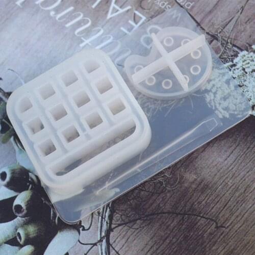 C90C Handmade Palette Pigment Brush Resin Mold Paint Tray Box Keychain Pendant Epoxy Resin Casting Mold Jewelry Making Tools