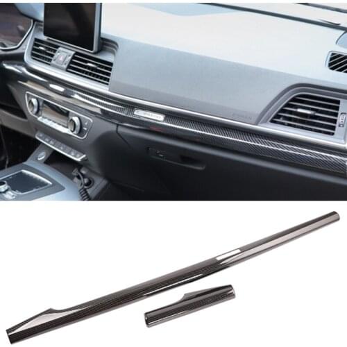 For Audi Q5 2018-2020 Carbon Fiber Look Center Console Decorative Strip Trim Car Styling Accessories