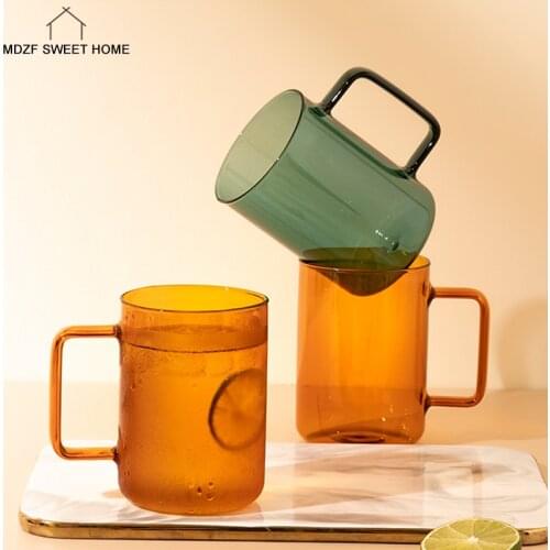 540ml Borosilicate Glass Handle Cup For Office Espresso Cappuccino Tea Water Mug Simple Juice Cup Drinkware Tool