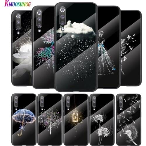 Black White Art Matte For Xiaomi Mi 11 11i 10T CC9E 9T Note 10 Ultra Pro Lite 5G Tempered Glass Cover Shell Phone Case
