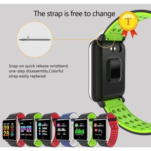 Color Screen Blood Pressure Monitor full metal steel Smart Bracelet dynamic Heart Rate wristband support Notification OTA Upgrad