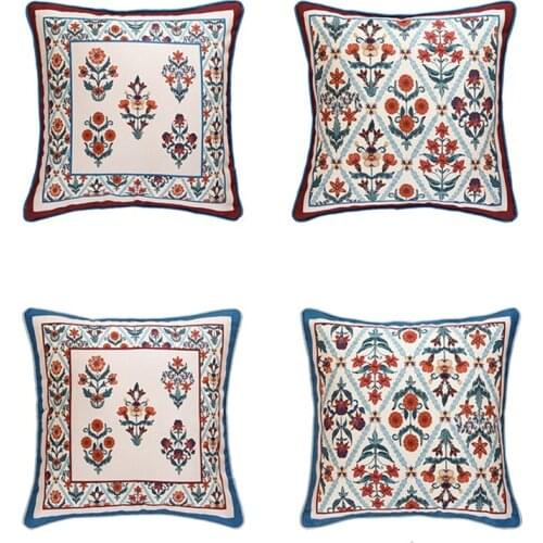 Decorative Flowers Pillow Covers Floral Cushion Covers Farmhouse Retro Pillowcases Home Decor for Sofa Study Party 45X45cm
