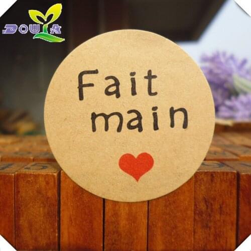 French handmade "FaitMain" decorative sticker and baked packing sticker