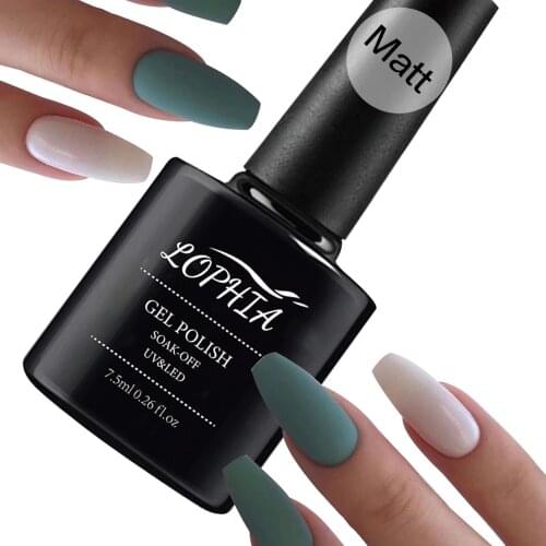 LOPHIA 7.5ML Long-lasting Matt top coat uv gel classic Semi-permanent Matte nail polish for nails 2021 new arrival fashoin
