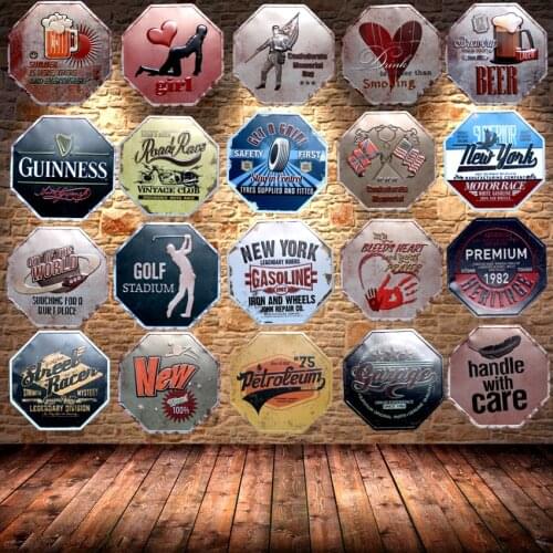 Metal Irregular Signs Vintage Advertising Board Wall Pub Garage Coffee Home Art Decor 30CM U-28
