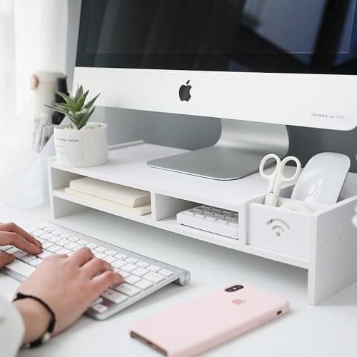 Multifunctional Desktop Computer Screens Raised Shelf Brackets Home Office Stationery Office Supplies Finishing Racks