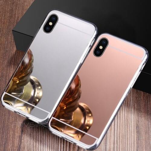 Soft Case for Apple iphone 11 Pro Max XR X XS Max 10 Luxury Plating Soft Mirror Cover