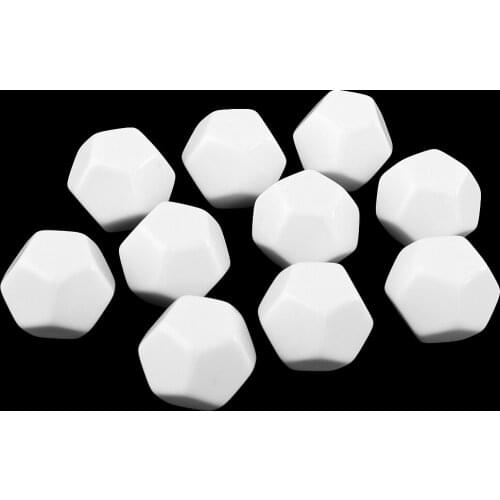 Set of 10 Blank D12 Dice 16mm Multisided Die Rounded Corner for Board Games