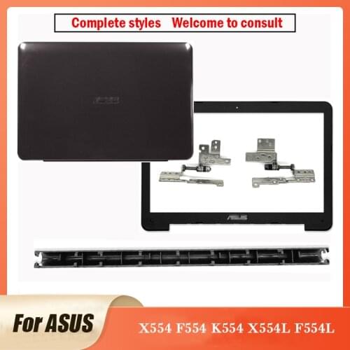 New For ASUS X554 F554 K554 X554L F554L Laptop LCD Back Cover/Front Bezel/Hinge Cover/LCD Hinges Plastic Top Case Black