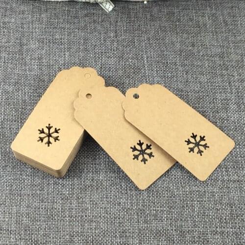 New Arrival 200PCS/Lot 9.5*4.5cm Lace Scallop Kraft Snowflake Hole Blank Hang Tags Jewelry Labels Price Tag Accept Custom Logo