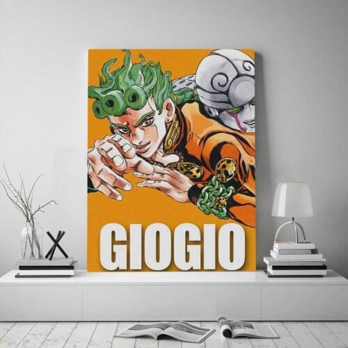 Giorno Giovanna Vento Aureo JoJos Bizarre anime Framed Wooden Frame Canvas poster Painting wall Art decor Decoration Prints