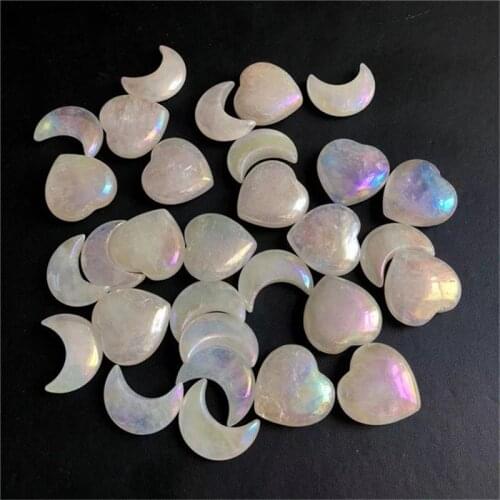 Natural aura clear quartz heart shaped crystals healing stones for home decoration
