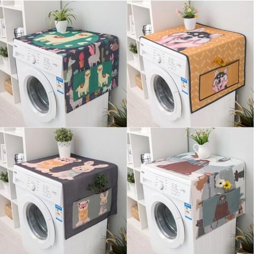 Washing Machine Dust Proof Cover Cupboard Double Door Refrigerator Waterproof Microwave Oven Dust Cover with Pocket Anti-dust