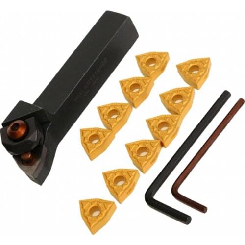 WWLNR1616H08 Boring Bars + 10pcs WNMG0804 Carbide Inserts + 2pcs Wrenches