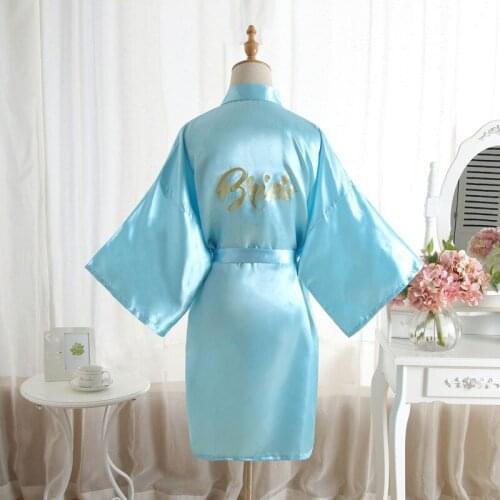 Wedding Robe Bronzing Bride Robes Underwear Women Lingerie Robe Night Dress Sleepwear Bridesmaid Gift Lounge Nightgowns