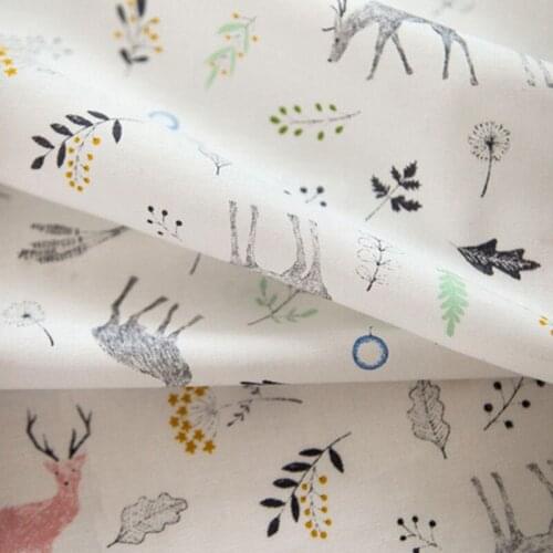 Sewing Upholstery Linen Printed Fabric DIY Home Textile Decoration Fabric for Bag Hand Dyed Furinture Cover Patchwork Making