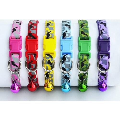 Solid Dog Collars Nylon Dog Collar For Small Medium Large Dogs Teddy Keji Pitbull Bulldog Beagle With Bells 6 Colors