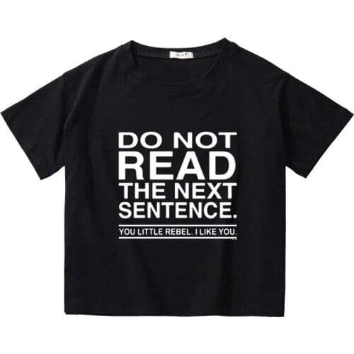 White R Printing Crop Tops Women Summer Tees Breathable Cotton High Quality Girls T-Shirt O-Neck Kids Short Sleeve Clothing