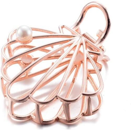 2019 Fashion Brand Pearl Hair Clip Charm Gold Metal Crab Clip Wedding Hair Accessories Geometric Pearl Hair Claws For Women