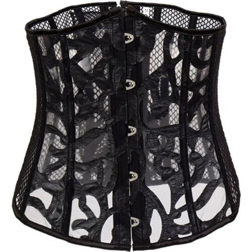 Women Wear Out Underbust Gothic Corset for Waist Steampunk Bodice Sexy Lace Up Bustiers Black White Body Slimming Shaper
