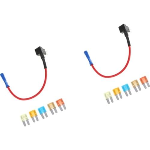 10 Pieces 5A 7.5A 10A 15A 20A Fuses and 2pcs Micro2 Add-A-Circuit Fuse TAP Fuse Holder