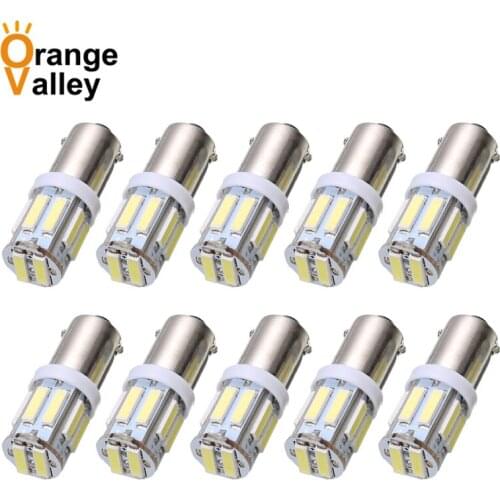 10pcs BA9S 434 T4W 10 LED 7020 SMD H6W Car Auto Interior Reading Lights Dome Lamp DC 12V
