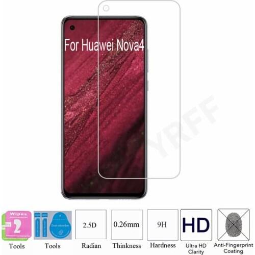 2PCS 2.5D 0.25mm 9H Protector Film For Huawei Nova4 Nova 4 Tempered Glass Screen Protector Protective Film For Huawei Nova 4