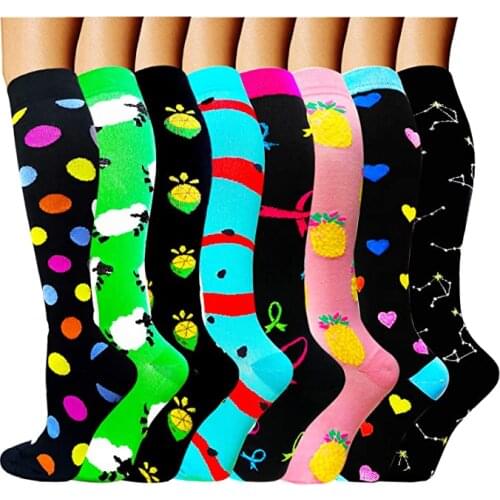2020 New Sports Compression Socks Women Men 20-30 Mmhg Varicose Veins Animal Prints Socks Running Cycling Socks Over Knee Socks