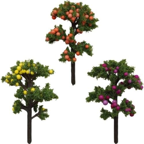 3PCs/set Artificial Fruit Lemon Apple Tree Miniature Fairy Garden Home Houses Decoration Mini Craft Micro Landscaping DIY Decor