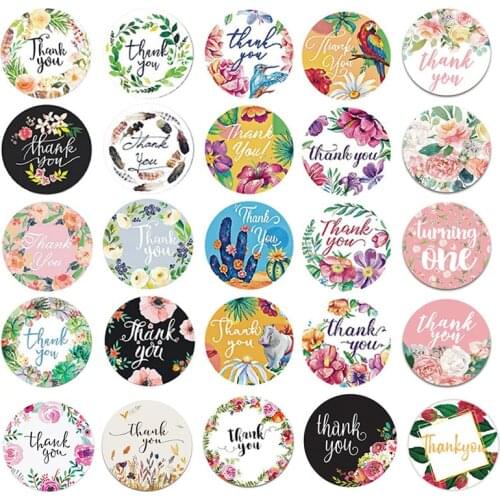 500Pcs Thank You Stickers Labels Seals Logo Wedding Birthday Party Sticker Gift Box Label Self-adhesive Seal for Birthday Party