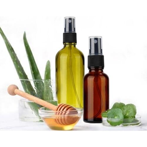 6pcs 50ml Empty Amber Glass Spray Bottle Fine Mist Sprayer Travel Refillable Aromatherapy Perfume Atomizer Cosmetic Container