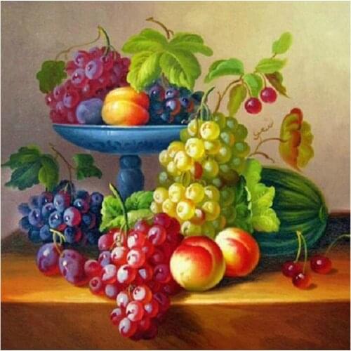 Full Needlework Embroidery New Fruit Picture 5D DIY Diamond Painting Cross Stitch Round Rhinestone Room Decoration