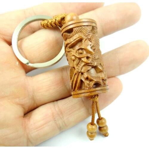 Mahogany Three-dimensional Engraving Keychain Lifelike Dragon Keyring gift for friends women men jewelry car keychain 2pcs