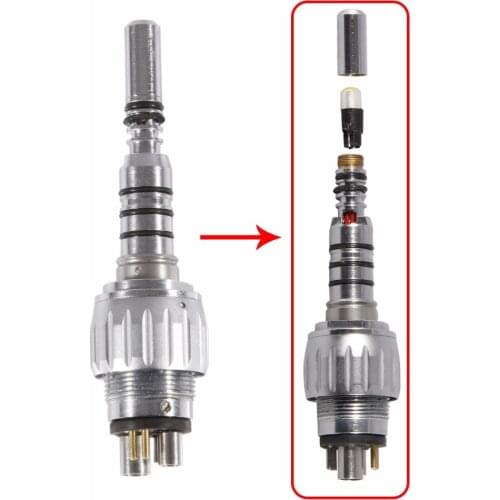 6H Quick Coupler Connector Fit KAVO Dental Fiber Optic LED High Speed Handpiece