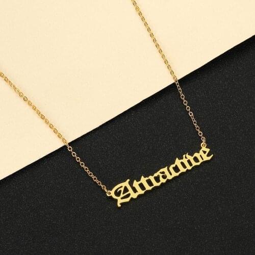Cxwind Boho Attractive Letter Pendant Necklace For Women Old English Choker Sweater Neck chains Colier Chocker Jewelry