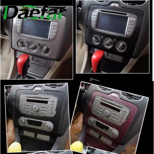 Daefar 3 Colors 3D Carbon Fiber Car AC Console Protector Sticker For Ford Focus 2 2009 2010 2011 2012 2013 Modification