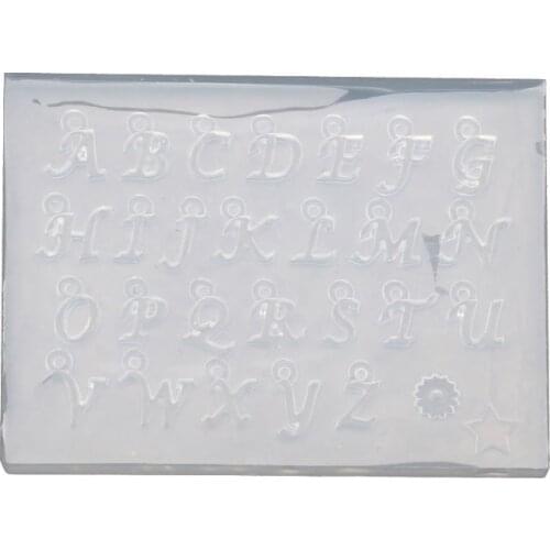 DIY 26 Small Size English Letters Mold Kit Alphabet Pendant UV Resin Silicone Mold Jewelry Making Tools Nail Art Crafts XXFD